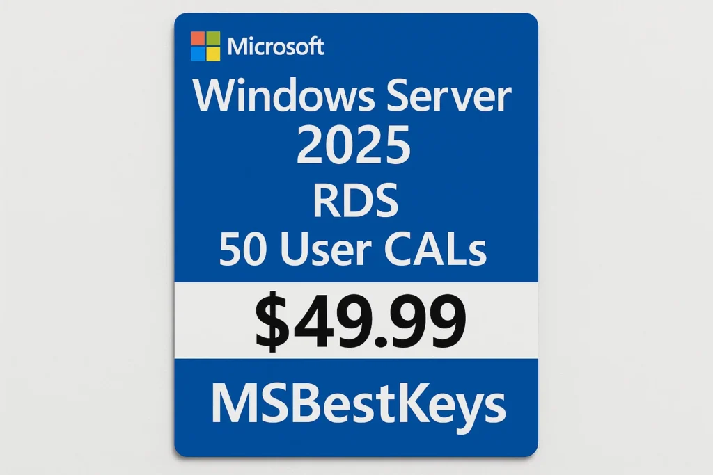 Windows Server 2025 RDS 50 User CALs Certificate