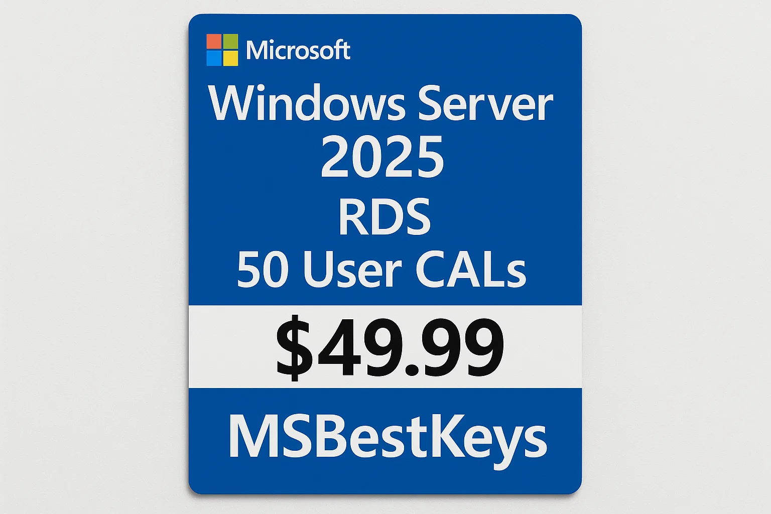 Windows Server 2025 RDS 50 User CALs Certificate