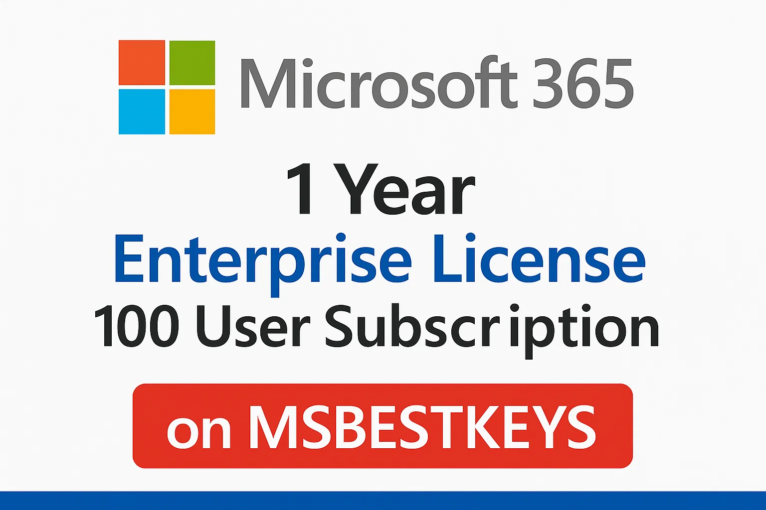 Microsoft 365 E3 Enterprise License 100 User Subscription
